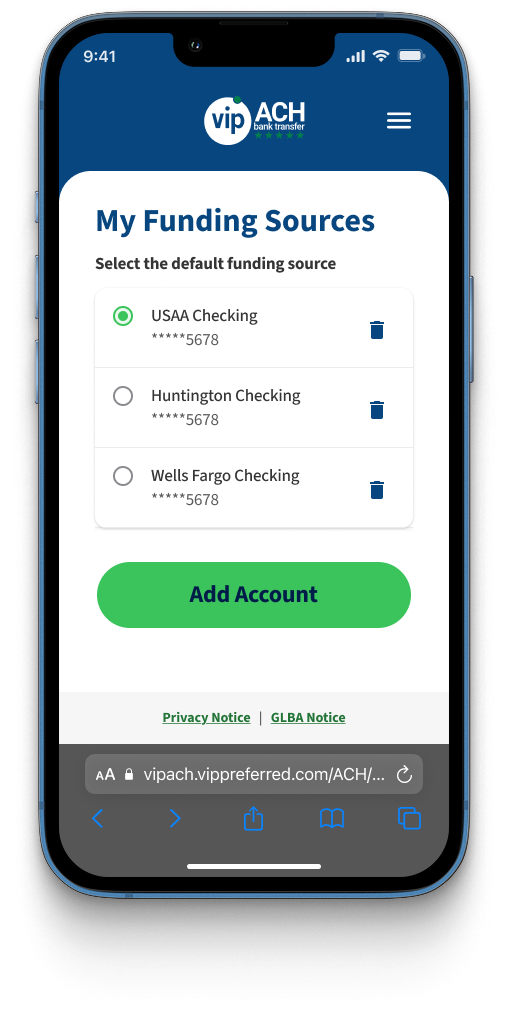 View funding sources