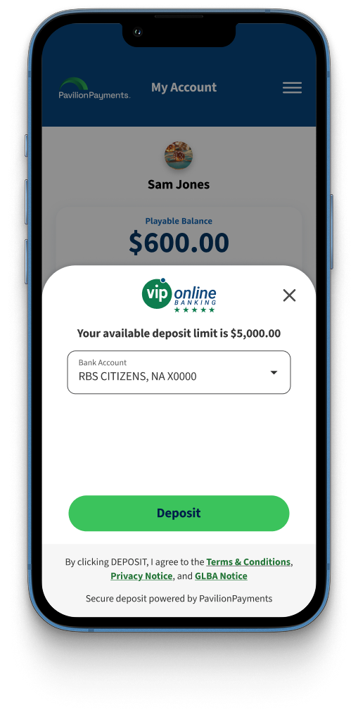 Select Account and Deposit